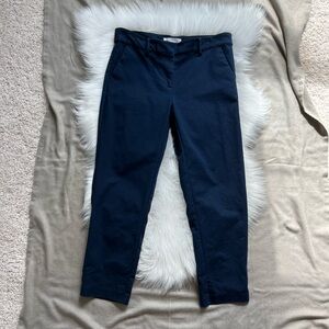 LOFT Riviera Slim Curvy Navy Cropped Pant Size 8
